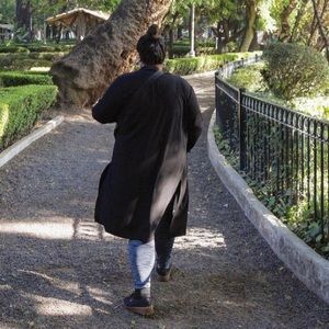 Midi length Black blazer coat